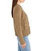 NIC + ZOE Knit Band Collar Long Sleeve Snap Bomber Jacket - Image 3