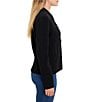 NIC + ZOE Knit Band Collar Long Sleeve Snap Bomber Jacket - Image 3