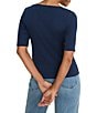 NIC + ZOE Knit Notch Split V-Neck Elbow Sleeve Tee - Image 6