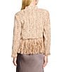 NIC + ZOE Knit Open Front Long Sleeve Cork Fringe Jacket, Color:Neutral Multi - Image 2