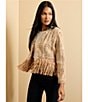 NIC + ZOE Knit Open Front Long Sleeve Cork Fringe Jacket, Color:Neutral Multi - Image 4