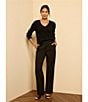 NIC + ZOE Lenox Sleek Stretch Tuxedo Wide Leg Pants, Color:Black Onyx - Image 10