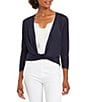 NIC + ZOE Lightweight 4-Way Linen Blend Open Front 3/4 Sleeve Cardigan, Color:Dark Indigo - Image 4