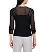 NIC + ZOE Lightweight Fitted Velveteen Dotted Mesh Top - Image 2