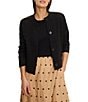 NIC + ZOE Lightweight Piped Knit Statement Band Collar Long Sleeve Button-Front Jacket - Image 1