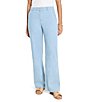 NIC + ZOE Linen Blend Mid Rise Denim Wide Leg Pants,Specials : American Fashion Style Bags On Sale