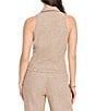 NIC + ZOE Linen Blend Point Collar V-Neck Sleeveless Tie Front Vest, Color:Brown Mix - Image 2