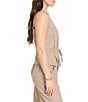 NIC + ZOE Linen Blend Point Collar V-Neck Sleeveless Tie Front Vest, Color:Brown Mix - Image 3