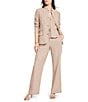 NIC + ZOE Linen Blend Point Collar V-Neck Sleeveless Tie Front Vest, Color:Brown Mix - Image 4