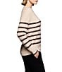 NIC + ZOE Luxe Cashmere Sparkle Stripe Sweater, Color:Neutral Multi - Image 3