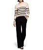 NIC + ZOE Luxe Cashmere Sparkle Stripe Sweater, Color:Neutral Multi - Image 4