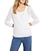 NIC + ZOE Mesh 4-Way Bracelet Sleeve Open Front Cardigan, Color:Paper White - Image 1