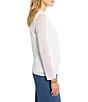 NIC + ZOE Mesh 4-Way Bracelet Sleeve Open Front Cardigan, Color:Paper White - Image 3