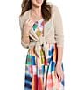 NIC + ZOE Mesh 4-Way V-Neck Bracelet Sleeve Open Front Cardigan, Color:Chamois - Image 1