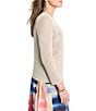 NIC + ZOE Mesh 4-Way V-Neck Bracelet Sleeve Open Front Cardigan, Color:Chamois - Image 3