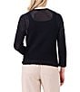 NIC + ZOE Mesh 4-Way V-Neck Bracelet Sleeve Open Front Cardigan, Color:Black Onyx - Image 2