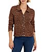 NIC + ZOE Metallic Sequin Trim Knit Jacket - Image 1