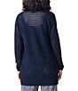 Color:Dark Indigo - Image 2 - Moonlight Ribbed Knit Mesh Long Drop Shoulder Sleeve Open-Front Cardigan