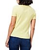 Color:Citrus - Image 2 - NZT Cotton Knit Scoop Neck Short Sleeve Tee Shirt
