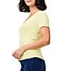 Color:Citrus - Image 4 - NZT Cotton Knit Scoop Neck Short Sleeve Tee Shirt