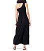 Color:Black Onyx - Image 2 - NZT Knit One Shoulder Sleeveless Tiered Skirt Maxi A-Line Dress