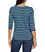 NIC + ZOE NZT Knit Stripe Boat Neck 3/4 Sleeve Tee, Color:Blue Multi - Image 2