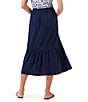 Color:Dark Indigo - Image 2 - NZT Knit Tiered Ruffle Midi A-Line Skirt