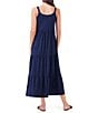Color:Dark Indigo - Image 2 - NZT Knit V-Neck Sleeveless Tiered Maxi A-Line Dress
