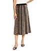 NIC + ZOE Ombre Pixel Knit Pull-On A-Line Midi Skirt, Color:Neutral Multi - Image 1