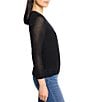 NIC + ZOE Open Mesh Knit Cocoon Open Front Long Sleeve Cardigan, Color:Black Onyx - Image 3