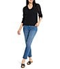 NIC + ZOE Open Mesh Knit Cocoon Open Front Long Sleeve Cardigan, Color:Black Onyx - Image 4