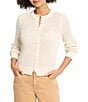 NIC + ZOE Party Cardy Round Neck long Sleeve Button Front Cardigan, Color:Classic Cream - Image 1