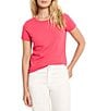 NIC + ZOE Perfect Knit Crew Neck Short Sleeve T-Shirt, Color:Daiquiri - Image 1