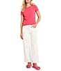 NIC + ZOE Perfect Knit Crew Neck Short Sleeve T-Shirt, Color:Daiquiri - Image 4