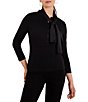 NIC + ZOE Perfect Rib Split Round Neck Dandy Tie Top - Image 1