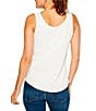 Color:Paper White - Image 2 - Perfect Stretch Knit Scoop Neck Sleeveless Shirttail Hem Tank