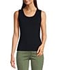 NIC + ZOE Perfect Stretch Knit Scoop Neck Sleeveless Tank, Color:Dark Indigo - Image 1