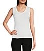 Color:Paper White - Image 1 - Perfect Stretch Knit Scoop Neck Sleeveless Tank