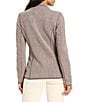 NIC + ZOE Pixel Knit Notch Lapel Long Sleeve Button Front Jacket, Color:Brown Multi - Image 2