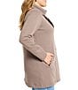 NIC + ZOE Plus Size About Town Notch Lapel Long Sleeve Jacket, Color:Cocoa - Image 3