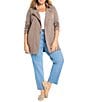 NIC + ZOE Plus Size About Town Notch Lapel Long Sleeve Jacket, Color:Cocoa - Image 4