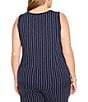 NIC + ZOE Plus Size Coordinating Destination Stripe Scoop Neck Sleeveless Tank, Color:Indigo Multi - Image 2