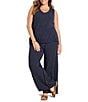 NIC + ZOE Plus Size Coordinating Destination Stripe Scoop Neck Sleeveless Tank, Color:Indigo Multi - Image 4