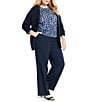NIC + ZOE Plus Size Elegant Knit Notch Lapel Long Sleeve Blazer, Color:Dark Indigo - Image 4