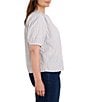 NIC + ZOE Plus Size Eton Stripe Round Neck Short Sleeve Button-Front Shirt - Image 3