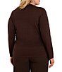 NIC + ZOE Plus Size Everyday Sparkle Funnel Neck Long Sleeve Ruched Knit Tee Top - Image 5