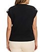 NIC + ZOE Plus Size Knit V-Neck Cap Sleeve Extended Shoulder Tab Tee Top - Image 2