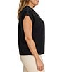 NIC + ZOE Plus Size Knit V-Neck Cap Sleeve Extended Shoulder Tab Tee Top - Image 3