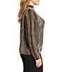 NIC + ZOE Plus Size Ombre Pixel Knit Funnel Neck Long Sleeve Sweater, Color:Neutral Multi - Image 3