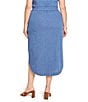 NIC + ZOE Plus Size Rumba Linen Blend High Rise A-Line Midi Skirt, Color:Blue Mix - Image 2